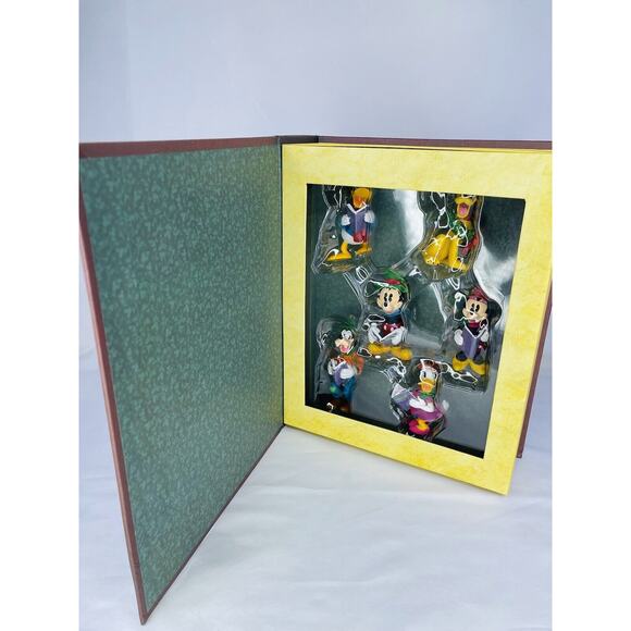 Disney Christmas Carolers Storybook Ornament Set Mickey Minnie Mouse Pluto - Picture 7 of 10